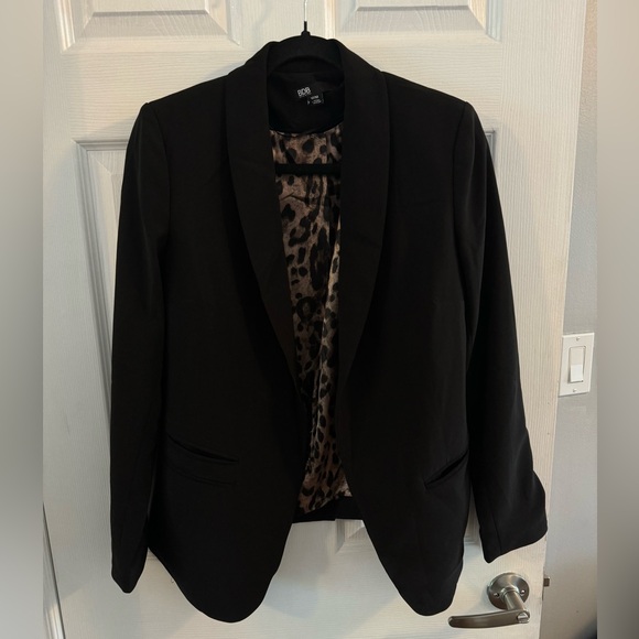 Buffalo David Bitton Jackets & Blazers - black fitted blazer with leopard detail